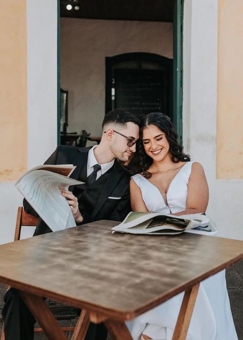 Noiva com penteado e maquiagem da Be Yourself, São Sebastião